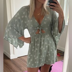 Green Dress with Front Tie
